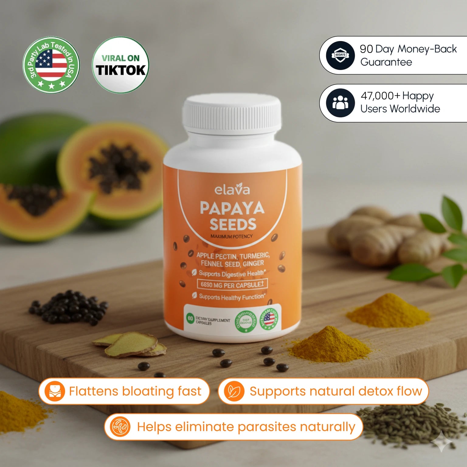 Elava™ Papaya Seeds Supplement